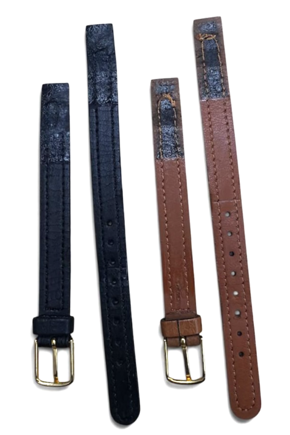 Quality Vintage Genuine Leather Watch Band 10 mm black and brown
