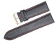Watch Band Genuine Leather Plain PADDED With Stitches Black Color Of Size 26MM