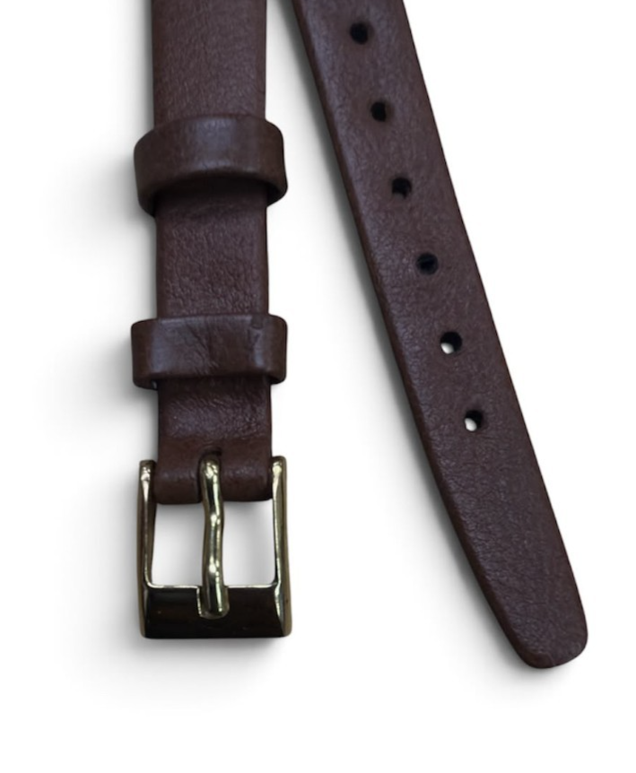 Hirsch 10mm Nappa Calf Brown Open End Leather Watch Band Strap