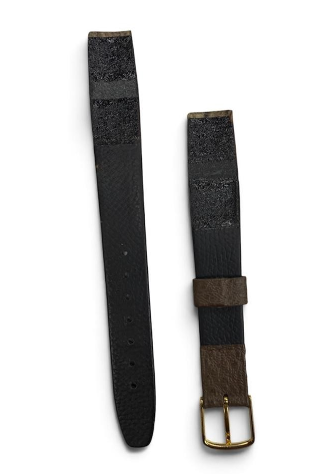 16 mm GENUINE QUALITY CALF LEATHER WATCH BAND GOLD BUCKLE-OPENEND -MT-16