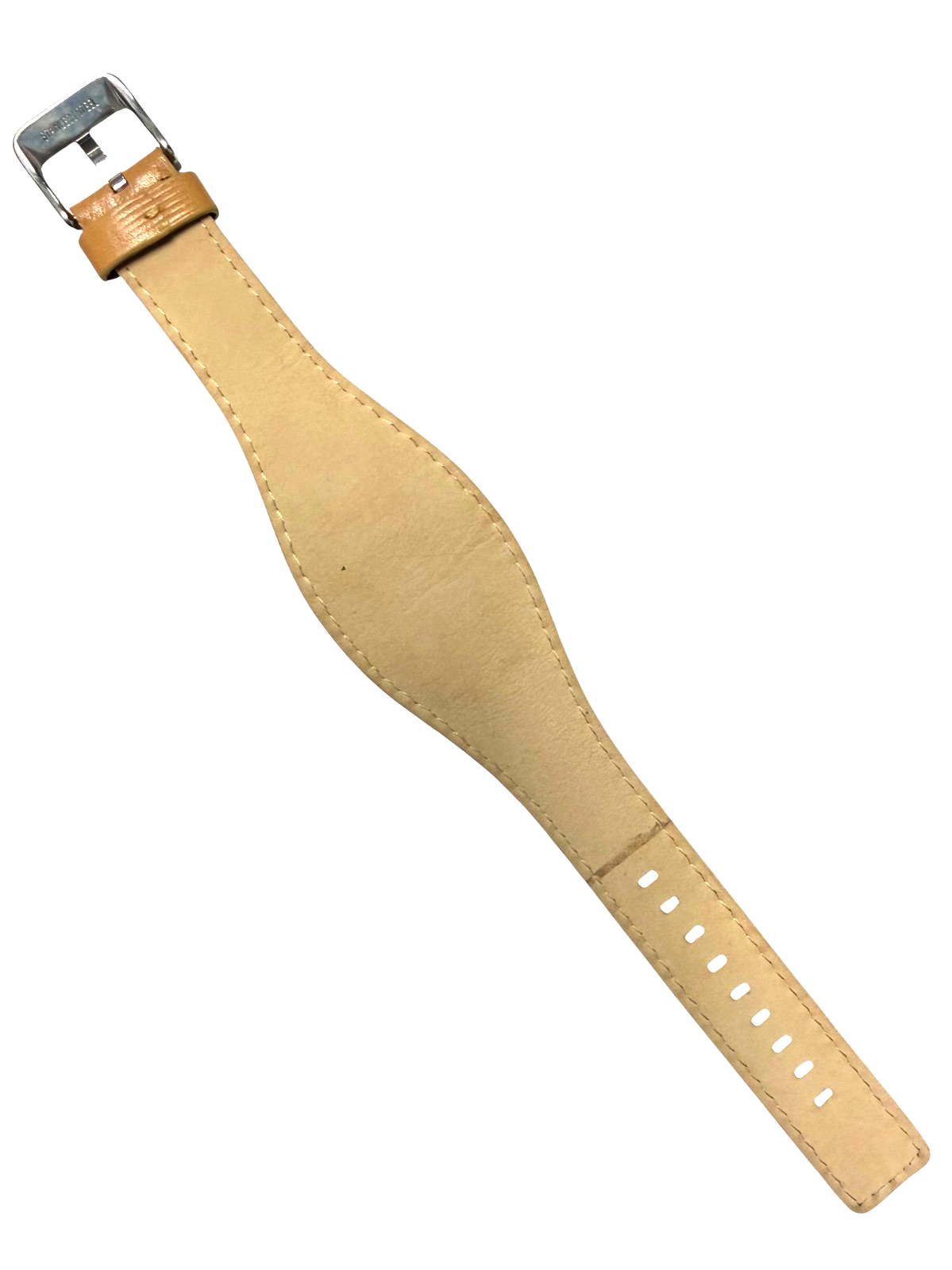 18mm Genuine Leather Watch Band Beige for Fossil & Guess Watches