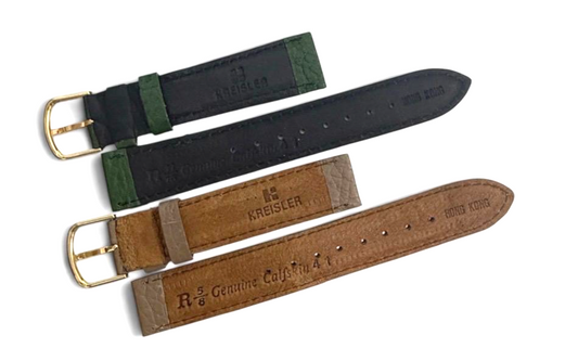Kreisler Green/biege Color w/stich padded Band Genuine calf skin Leather 18mm