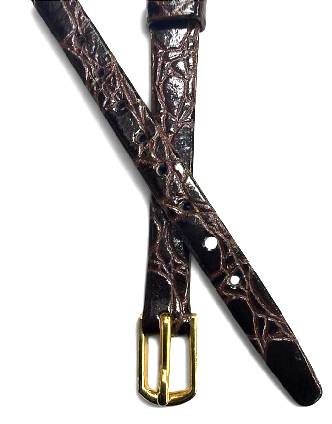 8mm Hirsch Crocodile Grain Dark Brown  Watch Band Regular