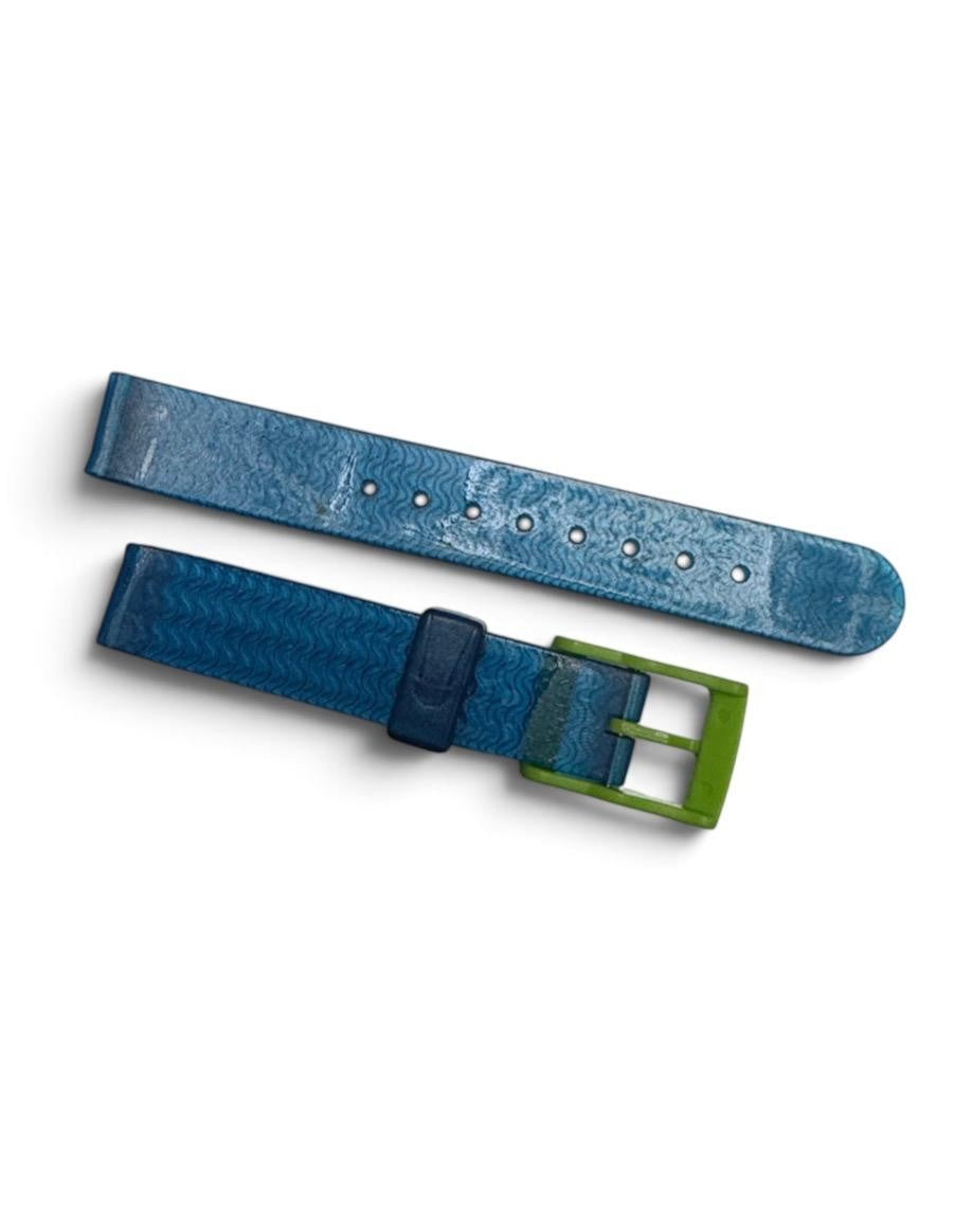 13 mm PVC PLASTIC RUBBER WATCH BAND BLUE COLOR DESIGN