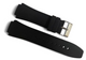 24mm Black Rubber Watch Band Premium Silicone Rubber Strap