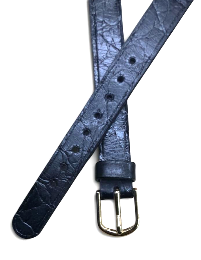 10mm  Black Standard Leather Flat Unstitched open end Watch Band