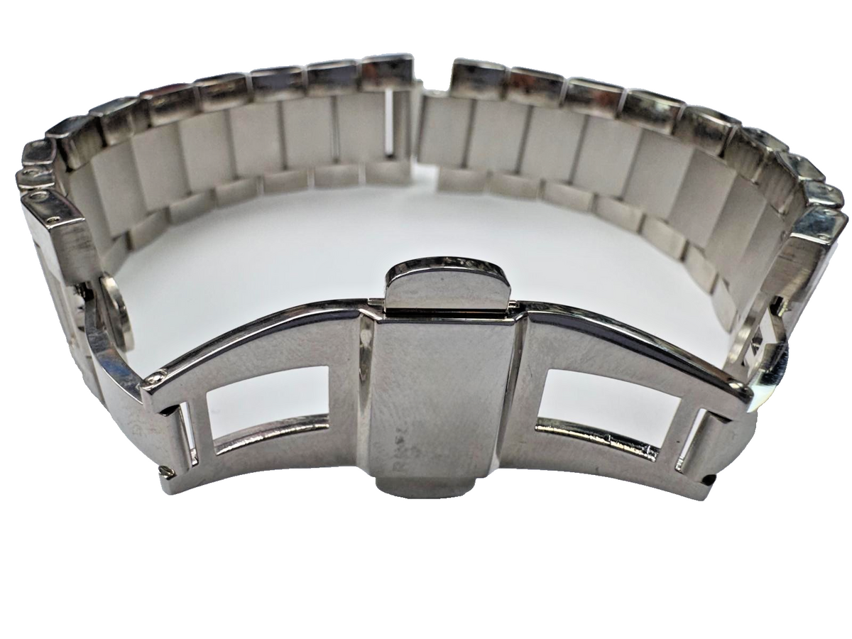 22mm Stainless Steel Silver Color Watch Bracelet Band compatble for Raymond Weil