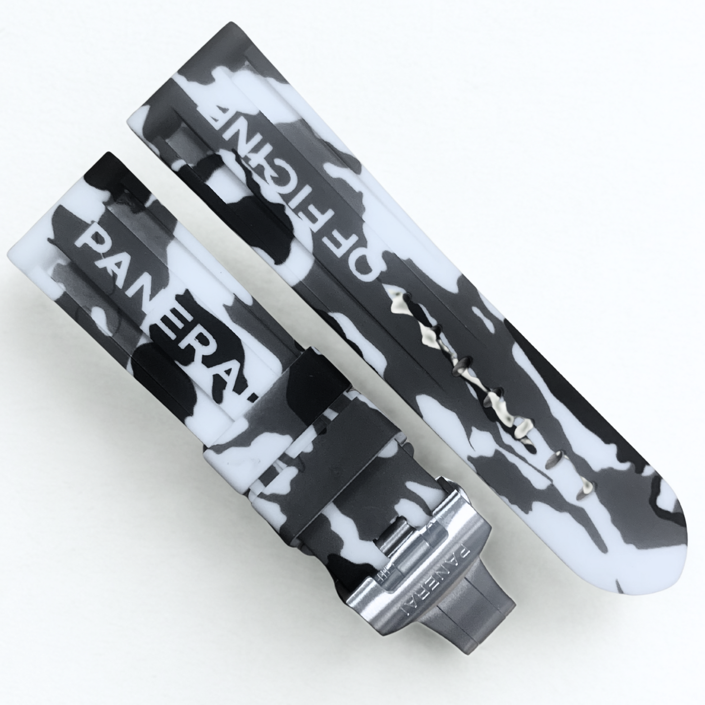 Rubber Watch Band 24mm/22mm - White Camouflage Color | For PANERAI OFFICIAL