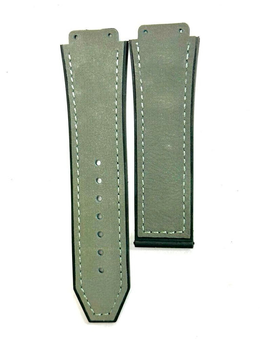 PLAIN SUEDE LEATHER RUBBER WATCH BAND FOR HUBLOT WATCHES OF SIZE 19X22MM