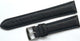 Watch Band Plain Black w/Blue Stitches Genuine Leather Padded 20mm