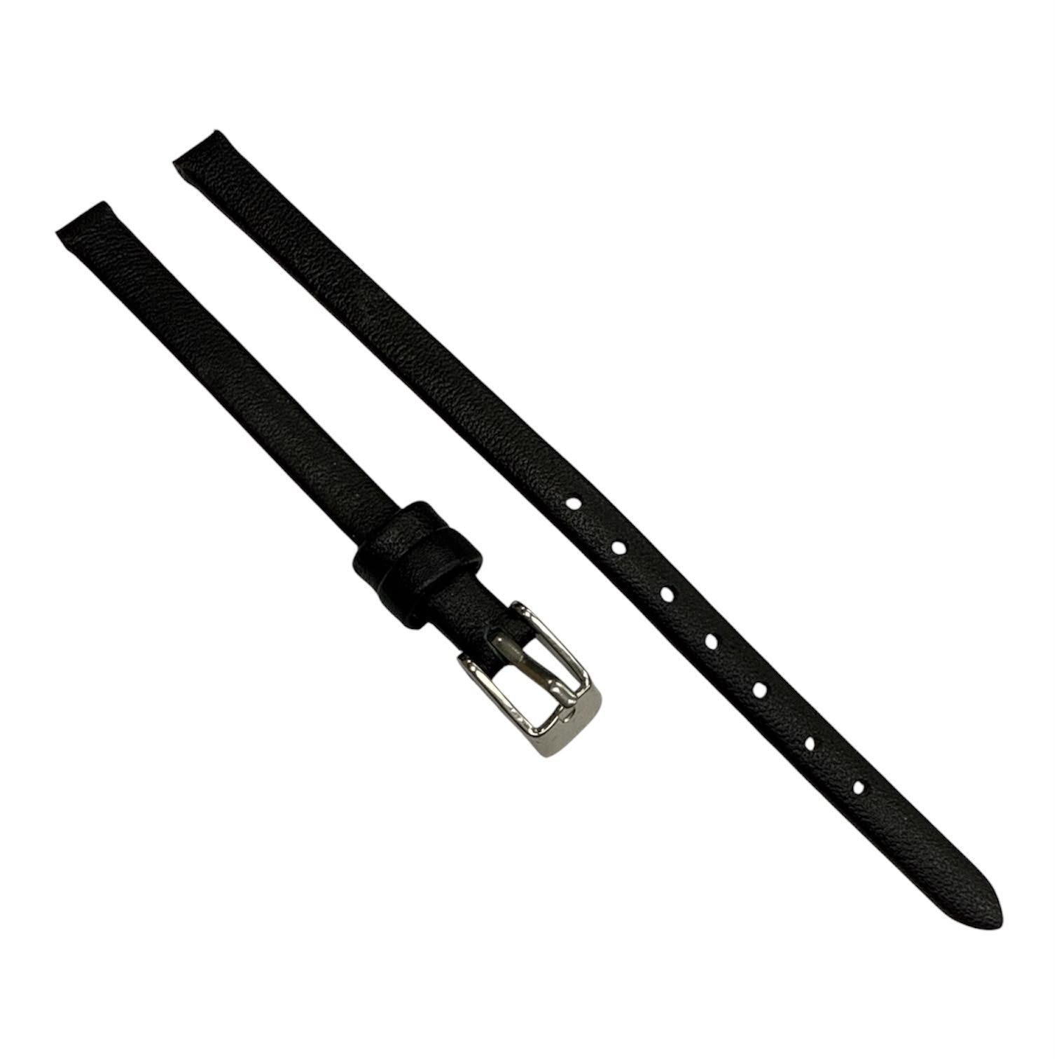 6mm Genuine Leather Watch Band – BLACK(Hot Ladies Size)