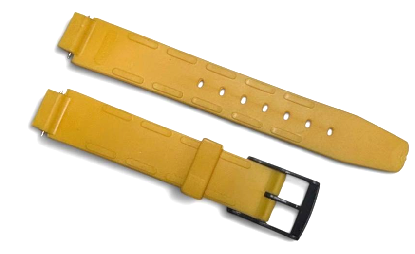 PVC PLASTIC RUBBER WATCH BAND YELLOW COLOR DESIGN