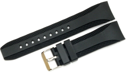 Watch Band Silicone Black 22MM Curved Ends Fit Sports  Men Watches