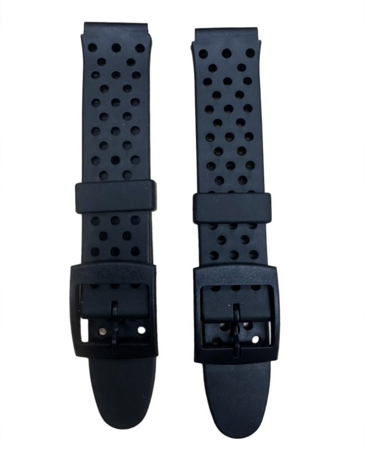 17MM Plastic PVC Watch Band Flat with Holes without Pins for SWATCH BLACK