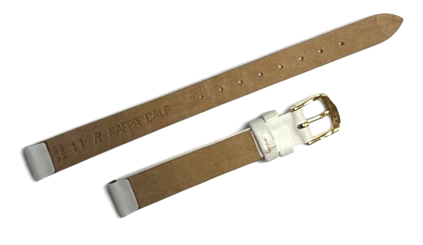 11mm white color Flat Genuine Leather Watch Band Strap
