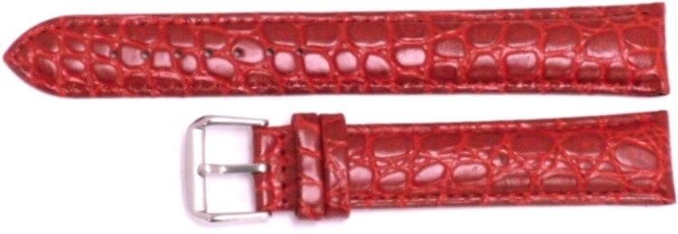 Watch Band Genuine Leather Red ,Crocodile Grain (THICK) 20mm XXL (A1 Quality)