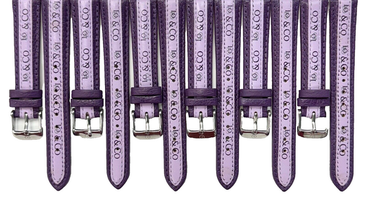 LO&CO Watch Band 16mm Regular Purple Genuine Leather  Stitched, Padded (Lot of 6
