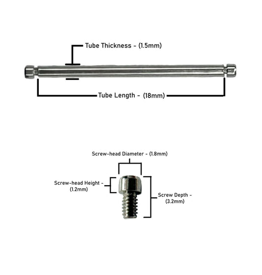 18x1.5mm Tube & Screw for Many High End Watches
