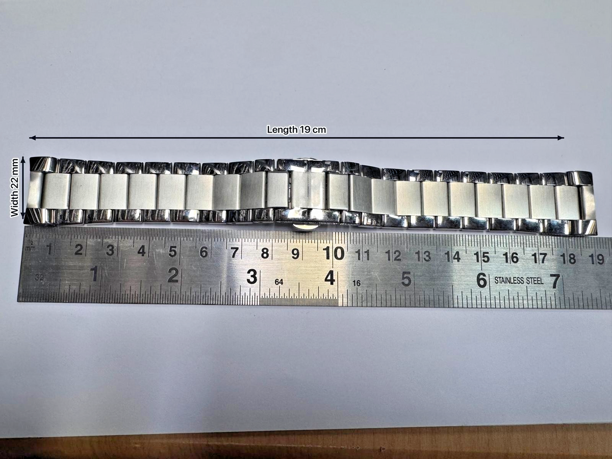 22mm Stainless Steel Silver Color Watch Bracelet Band compatble for Raymond Weil