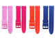 SET OF 4 WATCH BAND SET FOR SWATCH 17 MM Hot Pink Red Blue Speed Bump Style