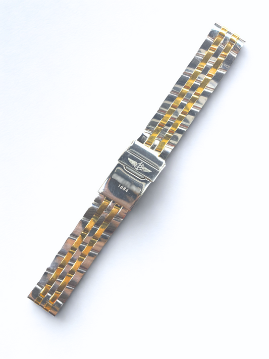 Breitling Callistino Two-Tone Metal Watch Band – 18mm & 24mm | Straight End Link