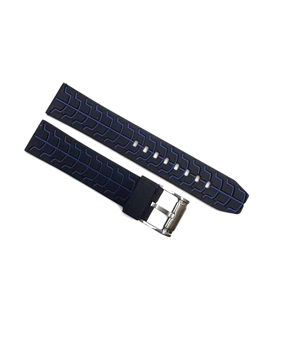 Black Silicone Watch Strap Quick Release 22mm Waterproof Soft Rubber Band