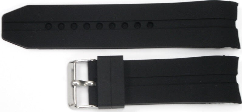 CURVED END SILICONE WATCH BAND BLACK COLOR STRAP 22,24,26,28,30MM