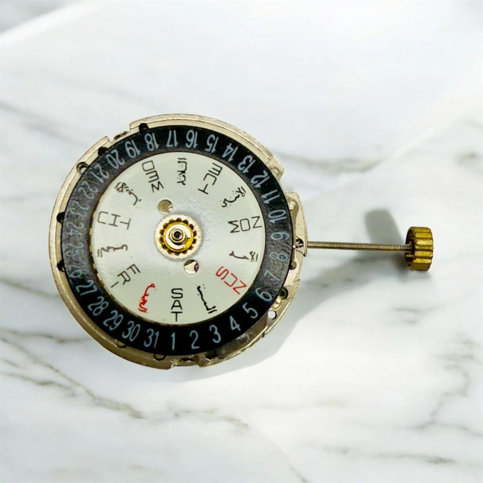 Automatic Chinese Mechanical Watch Movement Double Calendar 3 Hands For 2813