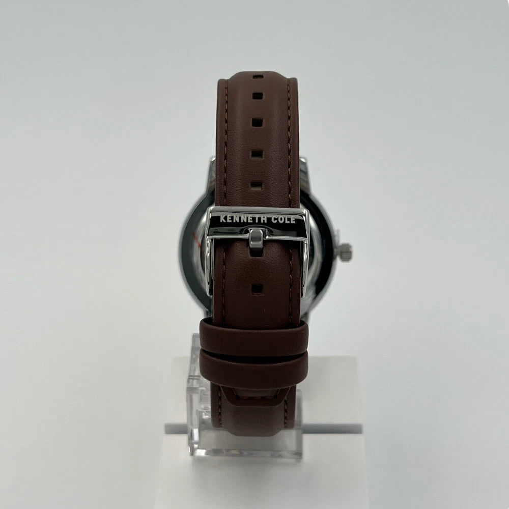 Kenneth Cole White Dial Analog Watch - Brown Leather Band | KCWGA2184404