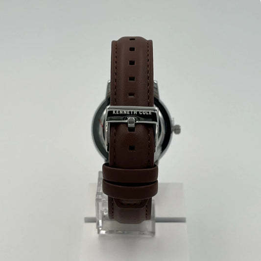 Kenneth Cole White Dial Analog Watch - Brown Leather Band | KCWGA2184404