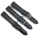 LOT OF 3 Watch Band Black Genuine Leather Padded, Stitched 20xxlMM