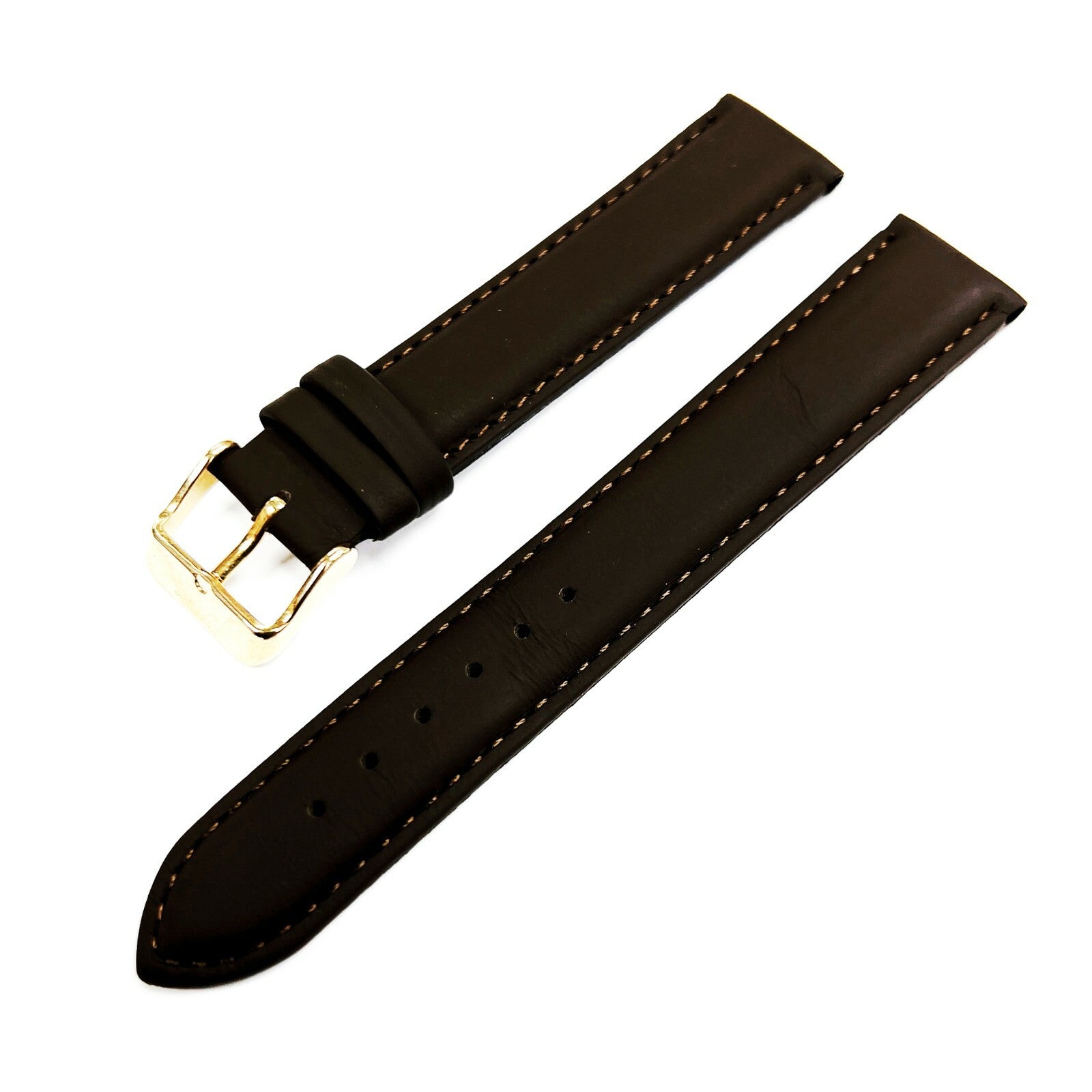 Genuine Leather Plain Padded Watch Band