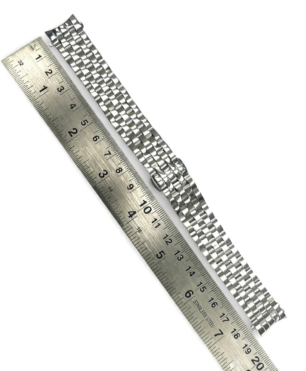 Top Quailty,Stainless Steel Silver-tone Curved end Band 17mm for Highend Watches