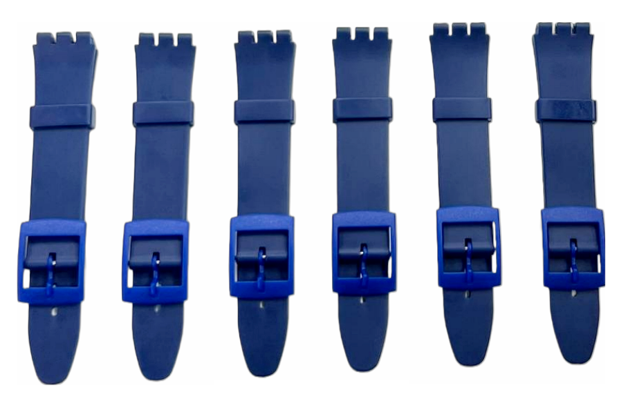 Swatch Replacement Plastic PVC Watch Band Flat without Pins 17mm & 12mmn