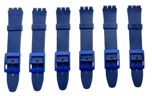 Swatch Replacement Plastic PVC Watch Band Flat without Pins 17mm & 12mmn