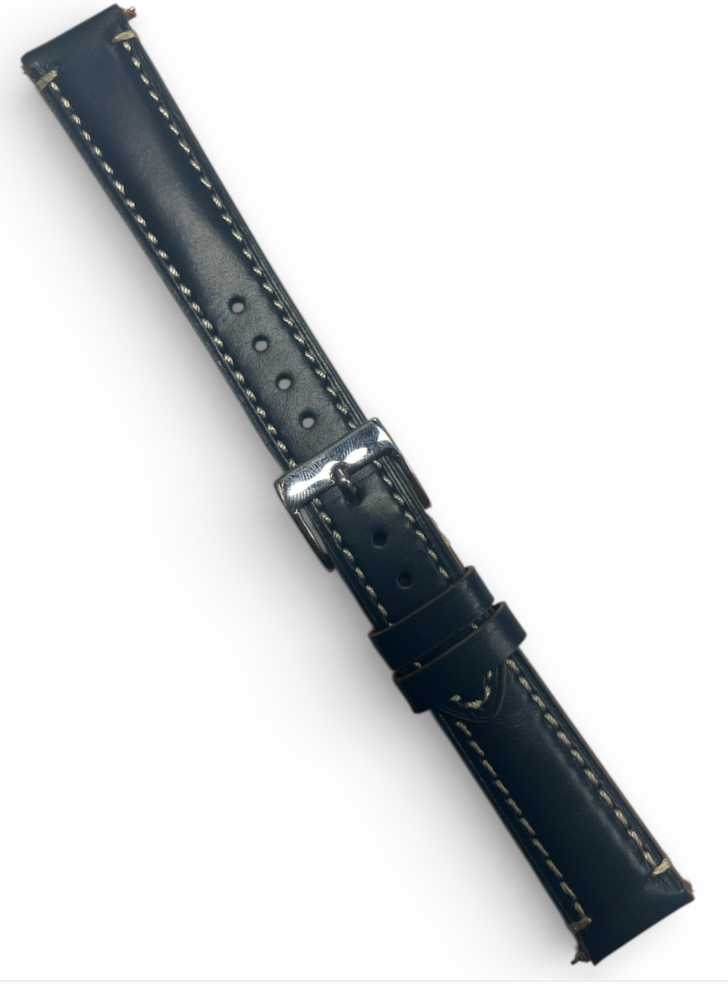 Genuine Calf Leather Navy Blue Watch Band with quick release pin 24 * 20 MM