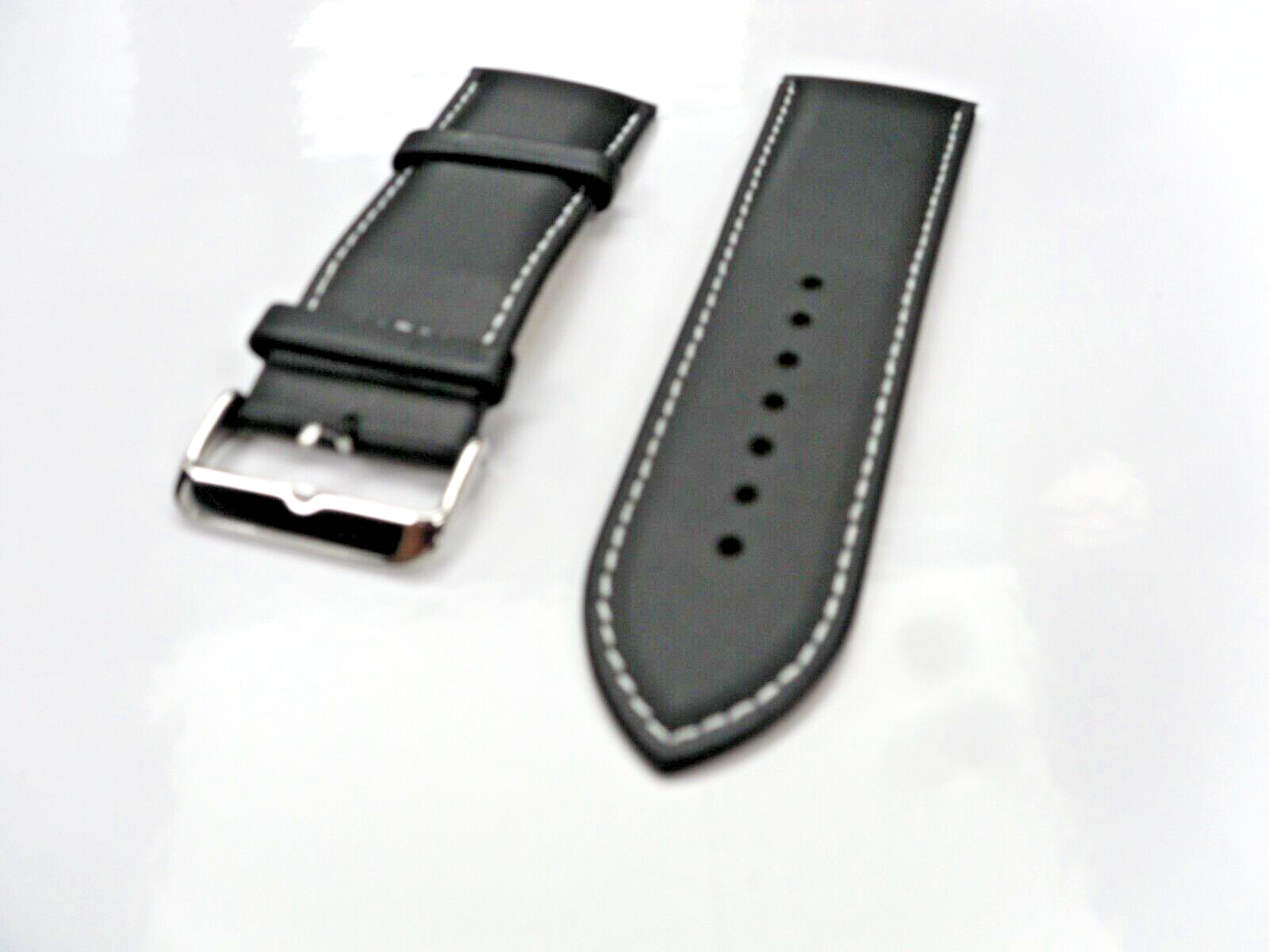 Watch Band Genuine Leather Black  Paded Grain 26mm-32 MM MODEL A4