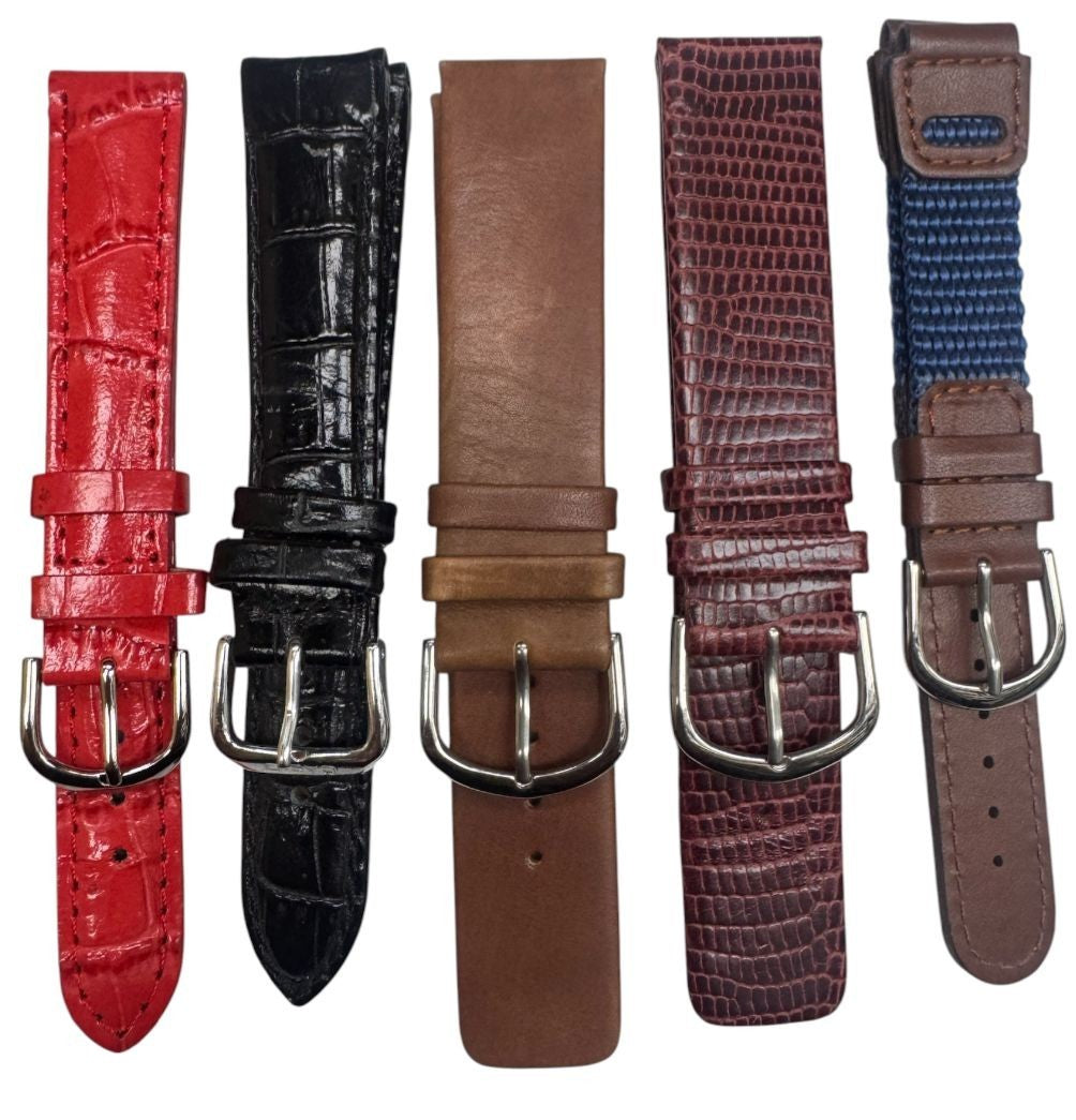 LOT OF 10 WATCH BANDS MIX SIZE STYLE AND COLORS 16-22mm