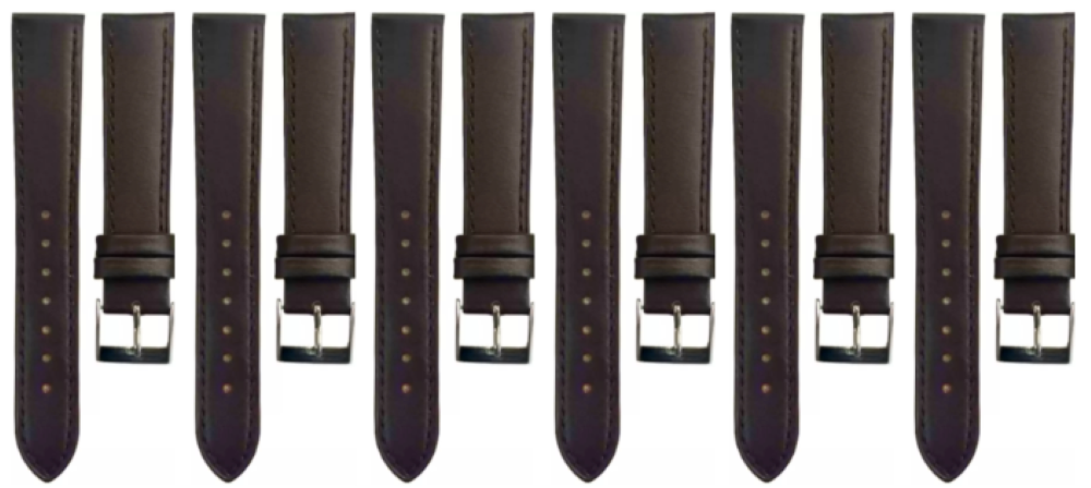 Set of 6PCS Multi-Color Watch Band Size (16✖14)mm Stitched Plain Leather Strap