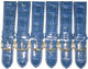 Lot of 6Pcs.Watch Bands Genuine Leather Alligator Grain Blue Padded 22mm, 24mm