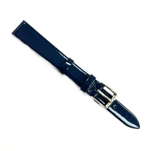 Watch Band 12MM Navy Blue Genuine Leather Soft Sweat Proof, Soft and Flat