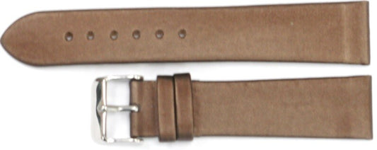 Watch Band Brown Genuine Leather (Flat) 20MM  Satin Finishing