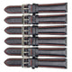 Watch Band Genuine Leather Plain PADDED With Stitches Black Color Of Size 18MM