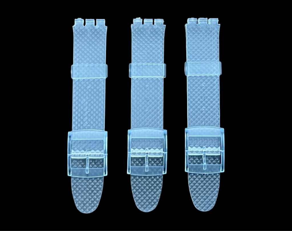 Swatch Replacement Plastic PVC Watch Band Diamond Textured without Pins 17mm