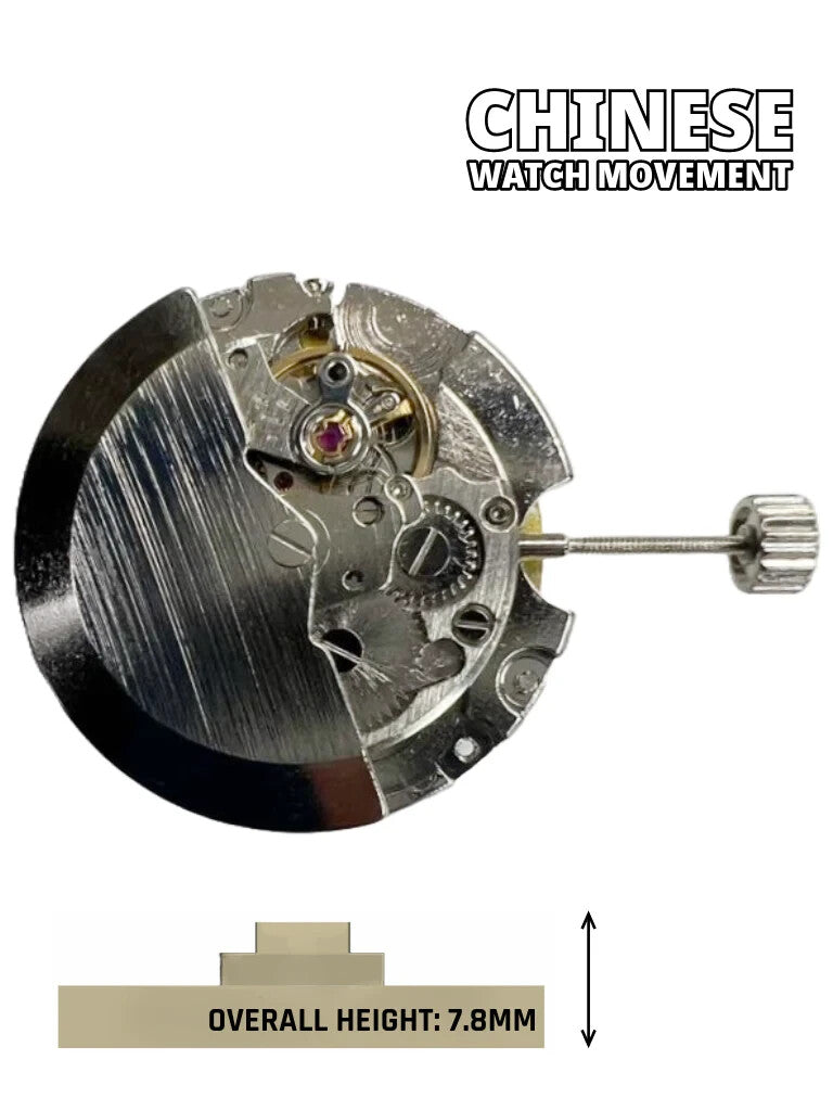 Chinese Automatic Mechanical Watch Movement ST6D-3KS 3H, Date at 3:00