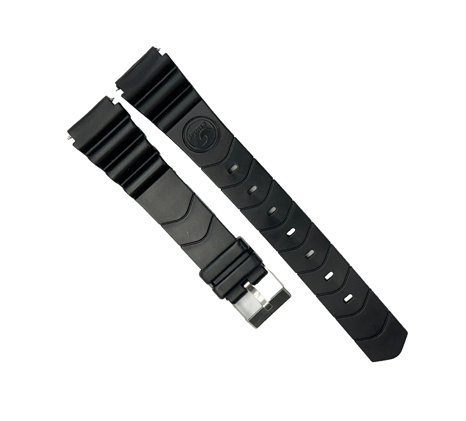 18 MM PVC Sports Watch Band Black Color Quick Release Regular Size Watch Strap