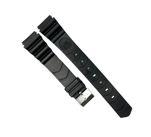 18 MM PVC Sports Watch Band Black Color Quick Release Regular Size Watch Strap