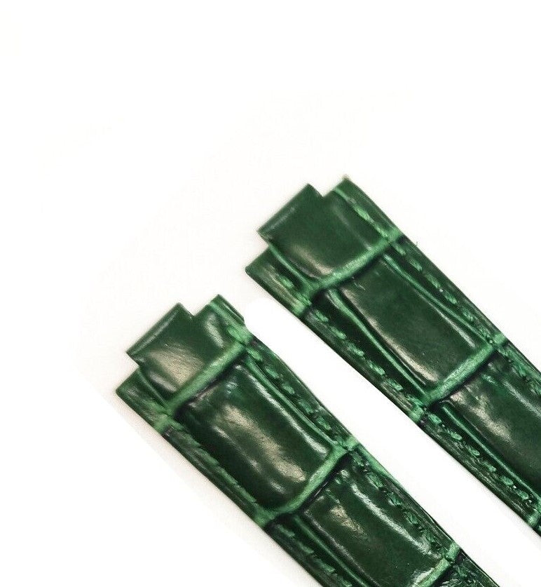 WATCH LEATHER DEPLOYMENT BAND STRAP FOR CARTIER SANTOS 16MM GREEN WATCH TOP QLTY