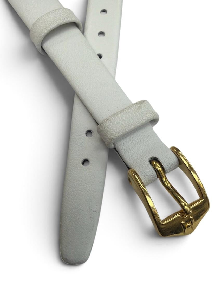HIRSCH  Robert Genuine Leather 10mm white  Watch Band Open End
