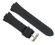 24mm Black Rubber Watch Band Premium Silicone Rubber Strap